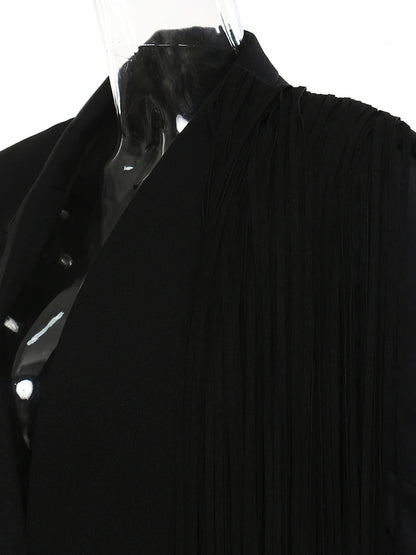 Tassels Irregular Casual Blazer New Lapel Long Sleeve Loose Fit Jacket Fashion Spring Autumn