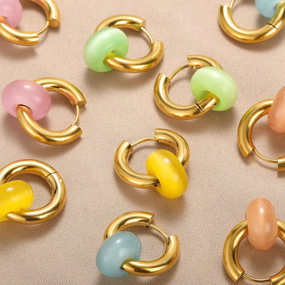 Natural Stone Drop Earrings