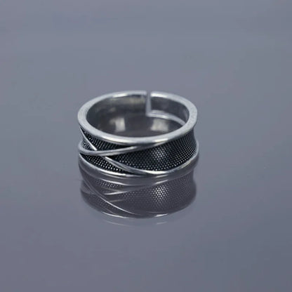Retro Time Space  Black Ring