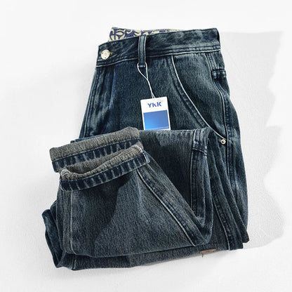Spring Summer New Casual Jeans for Men Clothing Vintage Washed Soft Cotton Streetwear Oversize Men Trousers
