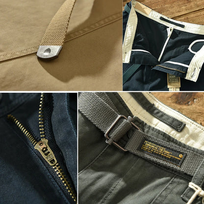 Spring Autumn New Pure Cotton Men Cargo Pants Men Clothing Casual Loose Belt Mid Waist Slim Fit Joggers Men Trouser
