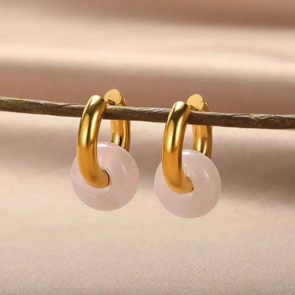 Natural Stone Drop Earrings