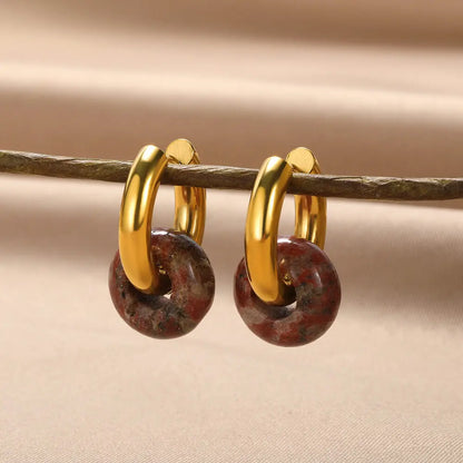 Natural Stone Drop Earrings