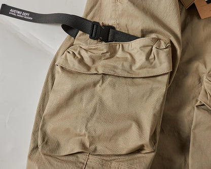spring and summer new tide vintage military style loose bunched foot casual pants