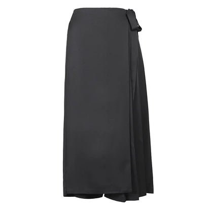 Black Bandage Pleated Wide Leg Pants