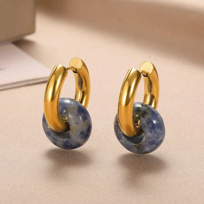 Natural Stone Drop Earrings