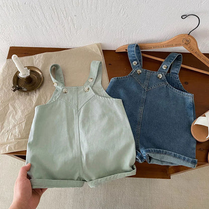 Brief Denim One Piece Solid  Jumpsuits