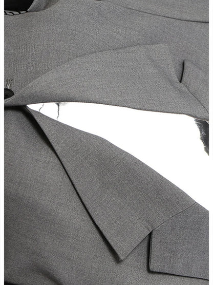 Backless Mesh Ruffles Elegant Blazer