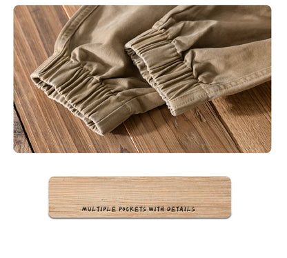 Spring and Autumn New 100% Cotton Retro Cargo Pants Men Clothing Loose Streetwear Jogger Pants Men Trousers
