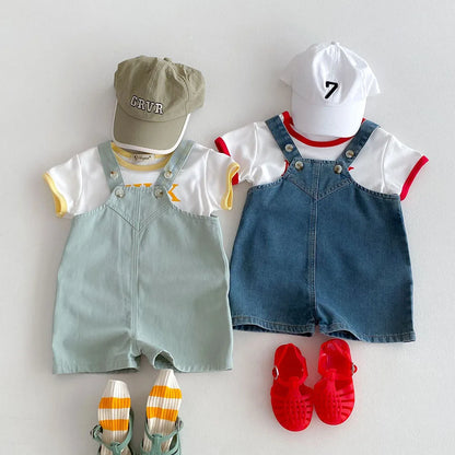 Brief Denim One Piece Solid  Jumpsuits