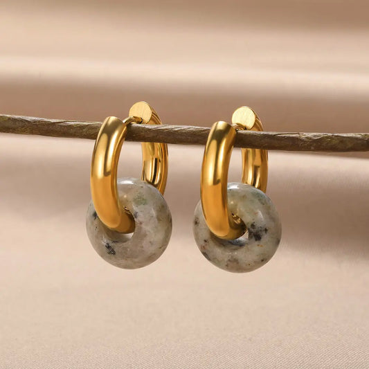Natural Stone Drop Earrings