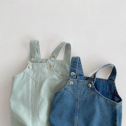 Brief Denim One Piece Solid  Jumpsuits