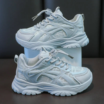 Kids Sneakers for Boys and Girls Solid  Shoes Mesh Breathable Running Sports Tenis Chunky Sneakers