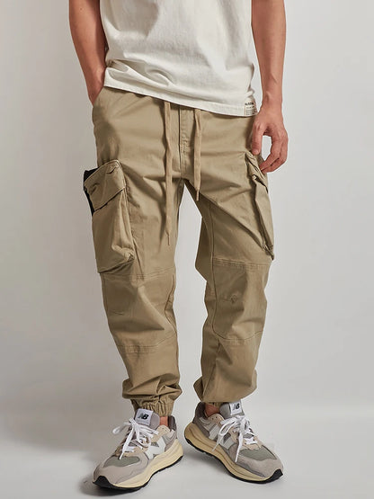 spring and summer new tide vintage military style loose bunched foot casual pants