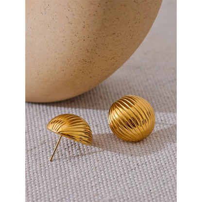 Stainless Steel Earrings 
 Plated Golden
