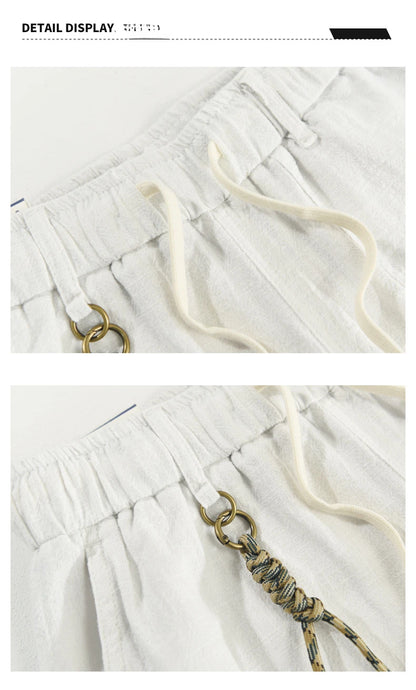 New Cotton Linen Casual Pants for Men Clothing Thin Streetwear Oversize Men Trousers