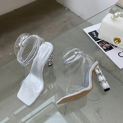 Crystal Embellished High Heel Sandals