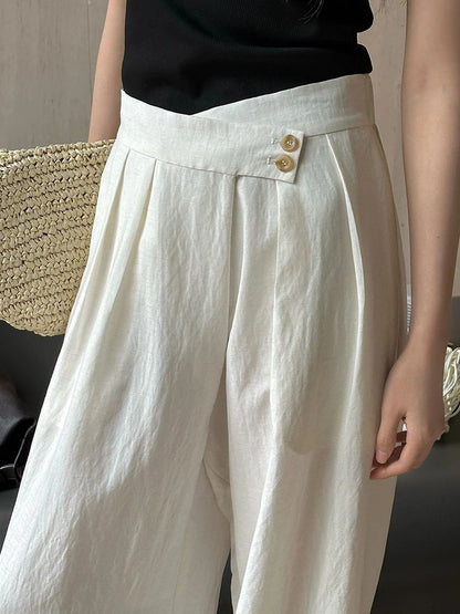 New  Linen Elegant Wide Leg Pants