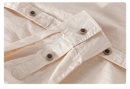 Spring Autumn New Pure Cotton Casual Long Sleeve Shirts for Men Clothing Simple Solid Color Soft Streetwear