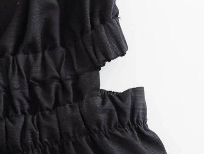 V-neck Waist Hollow A Holiday Dress Fashion Elegant Street Clothing