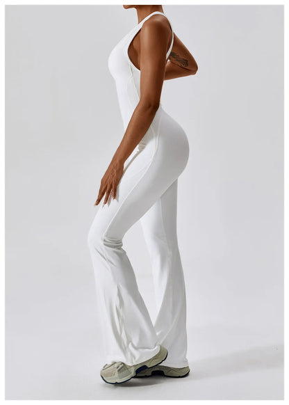 Back V Jumpsuit Gym Set