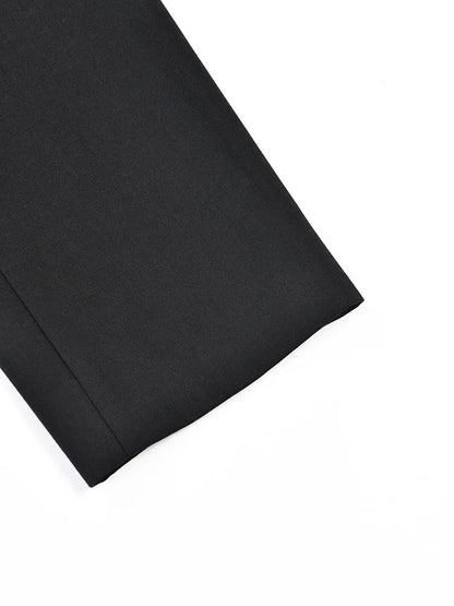 Women Black Organza Ruffles Big Size Blazer New Lapel Long Sleeve Loose Fit Jacket Fashion Spring Autumn