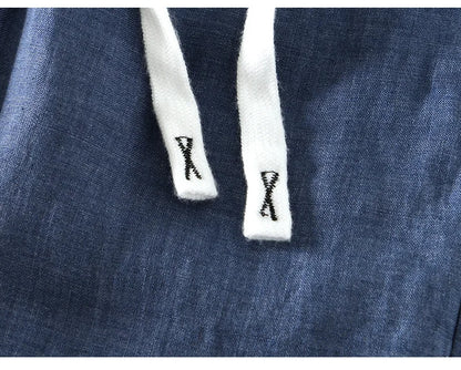 Spring Summer New Pure Color 100% Linen Pants Men Clothing Casual Simple Oversize Trousers B8236