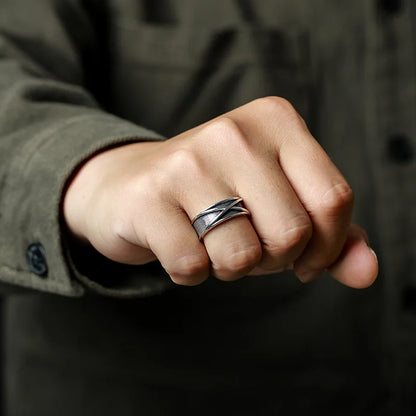 Retro Time Space  Black Ring
