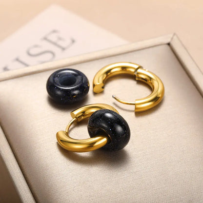 Natural Stone Drop Earrings
