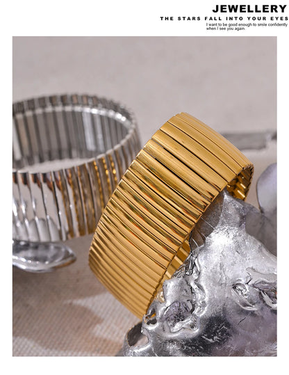 Bracelet Bangle Rust Proof 18K Gold 
Plated Hyperbole Unisex Jewelry