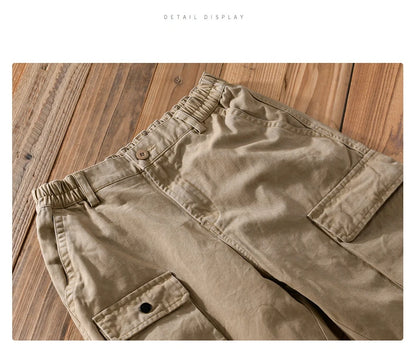 Spring and Autumn New 100% Cotton Retro Cargo Pants Men Clothing Loose Streetwear Jogger Pants Men Trousers