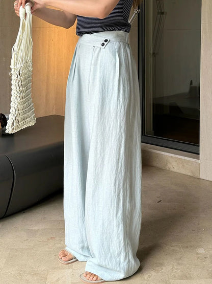 New  Linen Elegant Wide Leg Pants