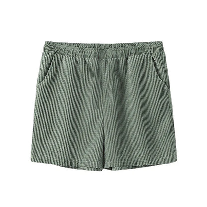 Summer Fashion Men's Set High Street Solid Color Button Short Sleeve T-Shirts and Elastic Waist Pockets Loose Straight Leg Short