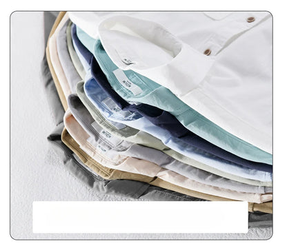 Spring Autumn New Pure Cotton Casual Long Sleeve Shirts for Men Clothing Simple Solid Color Soft Streetwear