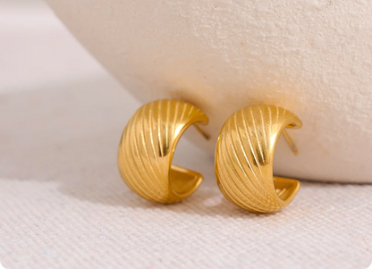 Stainless Steel Hoop Earrings 
Minimalist Vintage