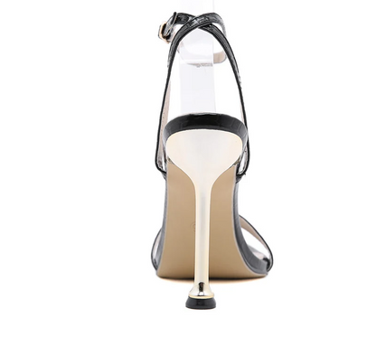 Narrow Band Ankle Buckle Strap Green High Heels Sandals Women's Pointed Toe Party Female Shoes Sandalias Mujer