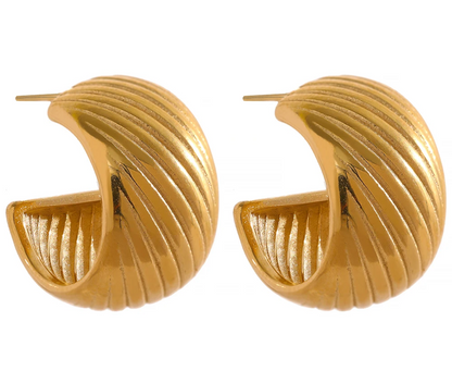 Stainless Steel Hoop Earrings 
Minimalist Vintage