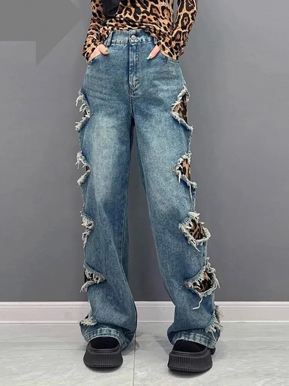 Denim Long Casual Wide Leg Jeans