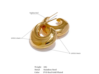 Stainless Steel  Earrings Plated 
Waterproof Jewelry