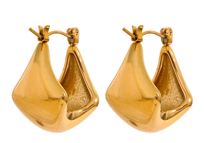 Half Empty Geometric 
Hoop Earrings