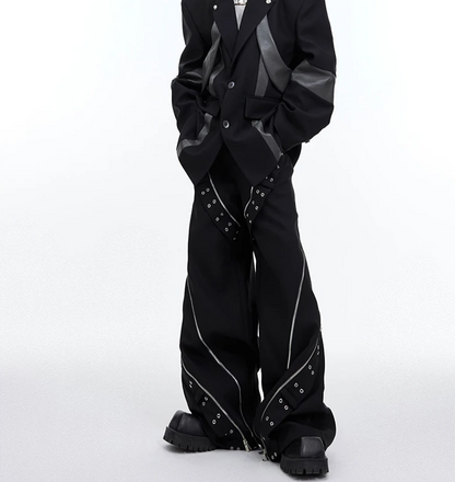Cool Long Black Flowy Baggy Wide Leg Pants