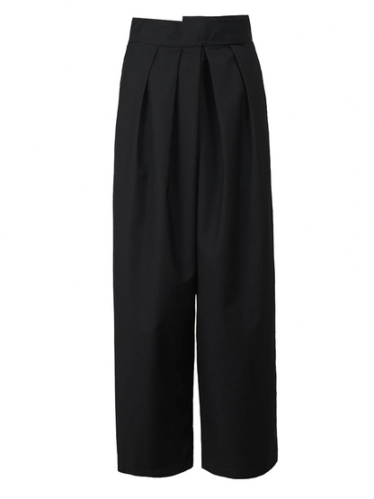 High Waist Black Brief Long Wide Leg Casual Pants New Loose Fit Trousers Women Fashion Tide Spring Autumn